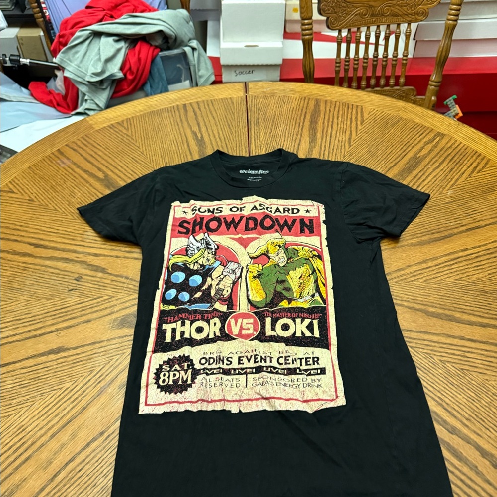 Marvel Thor vs Loki Black Graphic Tee